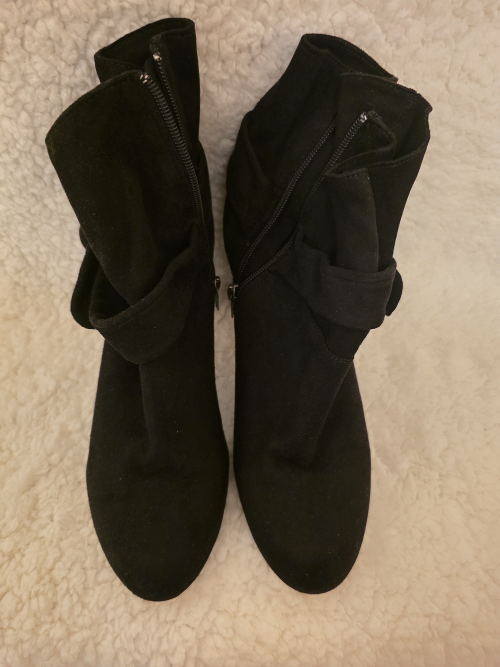 Classic Black Suede Ankle Boots - Women